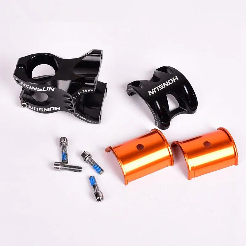 Bicycle Stem HONSUN 31.8mm 35mm MTB mountain bike handlebar stem 28.6mm ahead short 50mm 0 degree 158g Al-alloy hollow CNC AM/XC