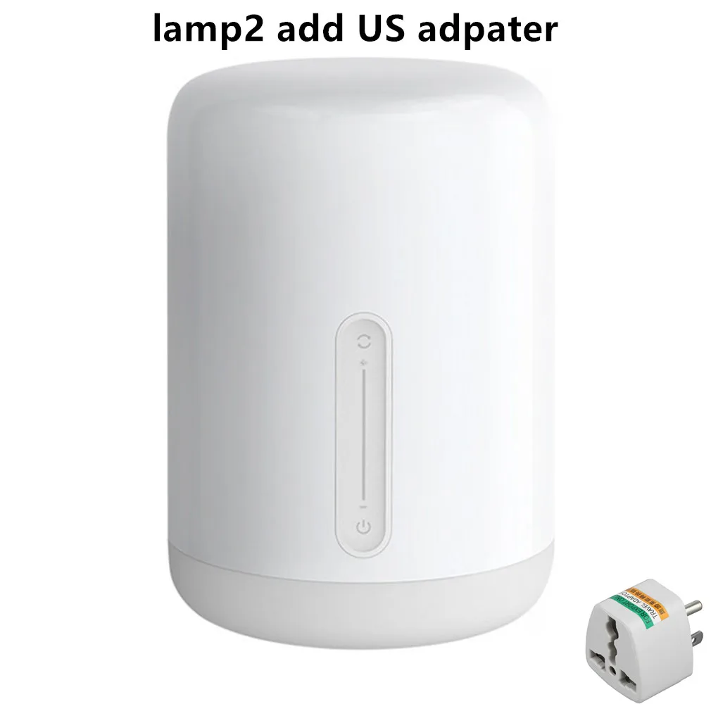 lamp2 add US adpater Xiao mi jia прикроватная лампа 2 умный Стол СВЕТОДИОДНЫЙ Свет Голосовое управление сенсорный выключатель mi home app светодиодный светильник для Apple Homekit Siri - Цвет: lamp2 add US adpater