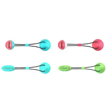 

Pet Rubber Ball Toy with Suction Cup Chew Bite Rope Interactive Dental Care Part