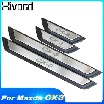 

Hivotd For Mazda CX3 CX-3 CX 3 accesorios Car Door Sill Scuff Plate Trim stainless steel protection Plates 2019 2020 mazda cx3