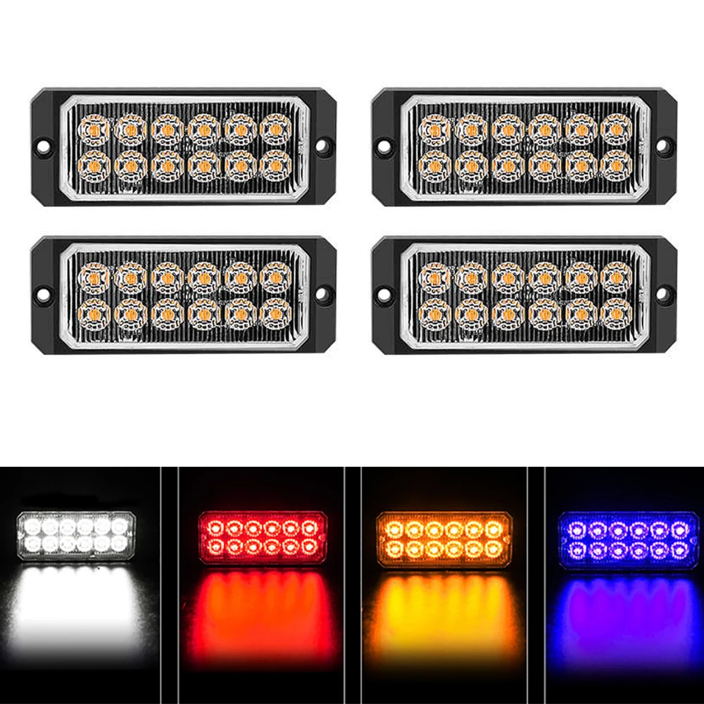 12led Strobe Lights Emergency Led Lamp Flashing Trailer Flashlight