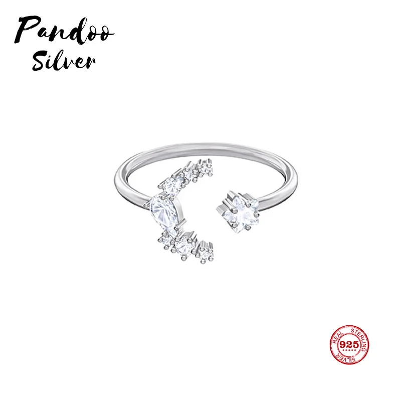 

Fashion Charm Pure 925 Silver Original 1:1 Copy, Romantic Starry Elegant Fashion Open Ring Ring Female Luxury Jewelry Gifts