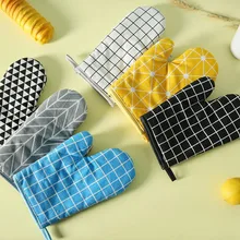 Лидер продаж выпечки перчатки термостойкие хлопчатобумажной ткани утолщаются микроволновая печь изоляции Прихватки для мангала Кухня Инструменты