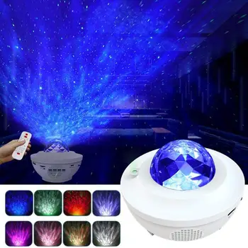 

Colorful Star Sky Projector Lamps LED Night Lights USB Wireless Voice Control Projection Lamp Music Player For Home Adults Kids