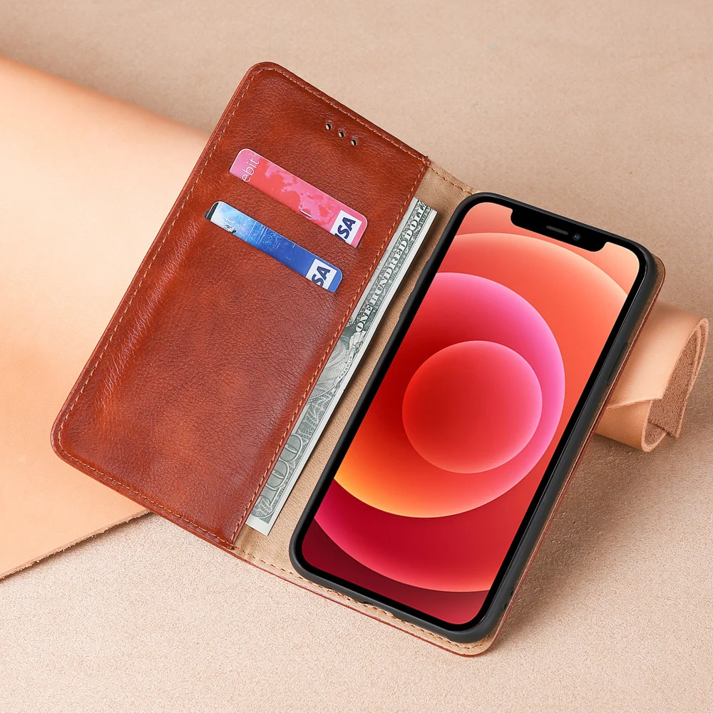 Luxury Wallet Flip Cover with Magnetic Holder - Premium Protective Shell Case