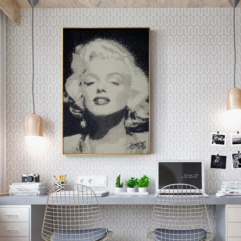 Современный черный художественный портретный плакат сексуальная обнаженная девушка холст с Мерилин Монро живопись настенные картины для бара Гостиная Спальня Декор Quadro