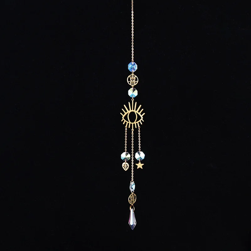 Sun Catchers Ornament K9 Color Crystal Wind Chimes Window Sill Outdoor Decor Car Ornament Christmas Home Decoration