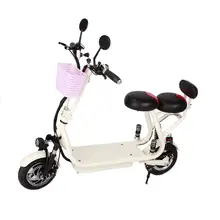 Электрический легкий СКУТЕР для взрослых, два колеса, электрические велосипеды с двумя сиденьями, 400 Вт, 48 В, 13 Ач, максимальный диапазон 60 км