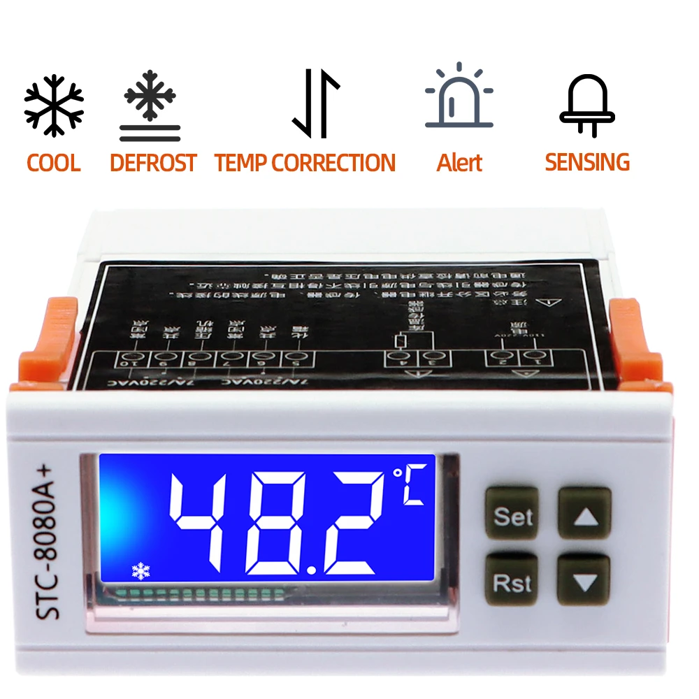 Digital Temperature Controller 12V/24V/220V STC-8080A+ Automatic Timing Defrosting Refrigeration Intelligent Alarm Function | Инструменты