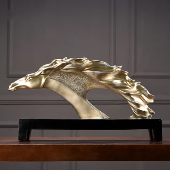 

Modern Luxury Resin Horse Sculptures Accessories Home Livingroom Furnshing Decoration Crafts Office Study Room Table Figurines