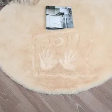 Одноцветный Пушистый Ковер из искусственного меха, круглый ковер для гостиной, мягкий теплый ковер из искусственного меха кролика для спальни, детская комната