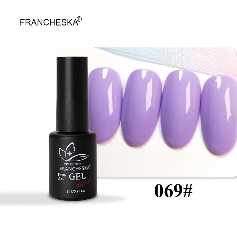 Francheska Гель-лак для ногтей Горячая Распродажа Зеленый Фиолетовый Серия oje nagels spulletjes полуперманентный замочить от длительного действия Гель-лак - Цвет: Francheska 069