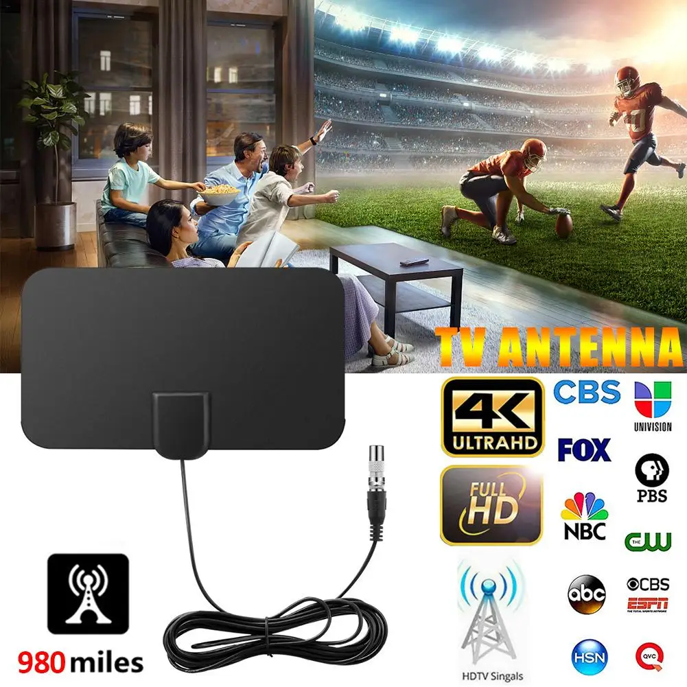 

980miles TV Antenna 980 Miles HD TV Antennas Indoor Mini HD Digital TV antenna #BO