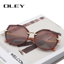 OLEY брендовые черные поляризационные солнцезащитные очки Женские Классические солнцезащитные очки с бабочкой Polaroid линзы из нержавеющей стали Половина рамки солнцезащитные очки Y0399