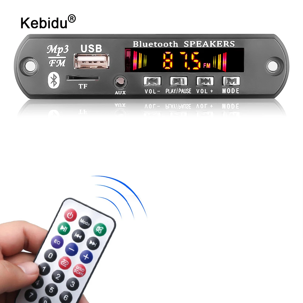 Bluetooth Module WAV+WMA+MP3 decode board 12v Digital LED player FM Radio F/ car 