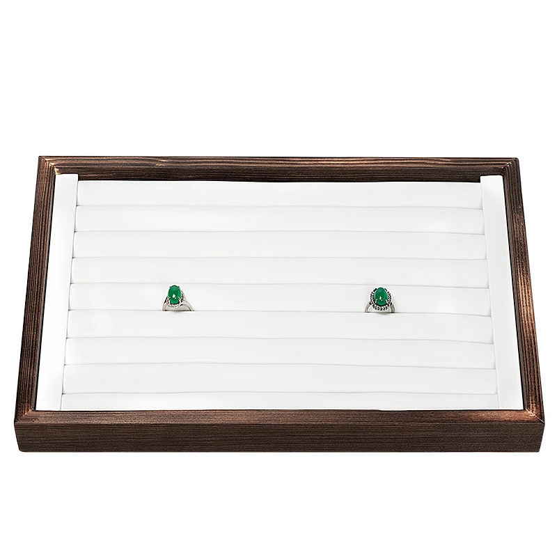 

2020 New Arrivals Advanced Wooden Tray Fashion Large Jewelry Display Organizer Box customizable For Ring Necklaces Bracelace