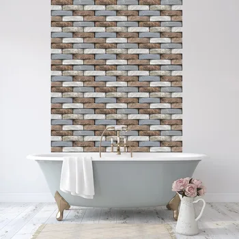 

3D Retro Self Adhesive Brick Wall Papers for Living Room TV Background Bathroom Kitchen Backsplash Tiles Wall Panel Home Decor