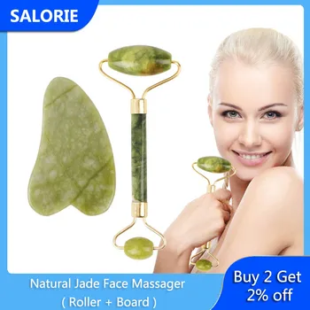 

Face Massage Roller Board Jade Natural Guasha Facial Massager for Body Neck Gua Sha Scraper V Facial Lifting Wrinkle Remover