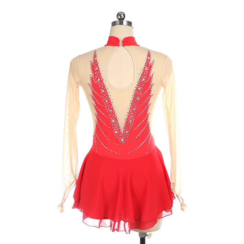 Nasinaya Figure Skating Competition Dress Women's Children's Rhythmic Gymnastics Performance V-neck Black Dress