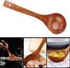 Wooden Serving Spoon Ladle Large Natural Wood Soup Ladle Cooking Utensil Handmade Tableware for Kitchen Restaurant Porridge 4