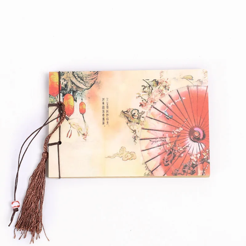 1 шт. винтажный блокнот Ретро альбом для рисования крафт-бумага пули Журнал Планировщик для записей в китайском стиле книжка с кисточкой Подарки для детей - Цвет: 7