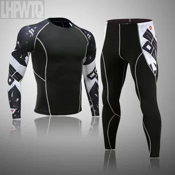 

new round Collar Winter Thermal Underwear Men Long Johns Men Rashgard Shirt+pants Sets Warm Compression Underwear Thermo Men