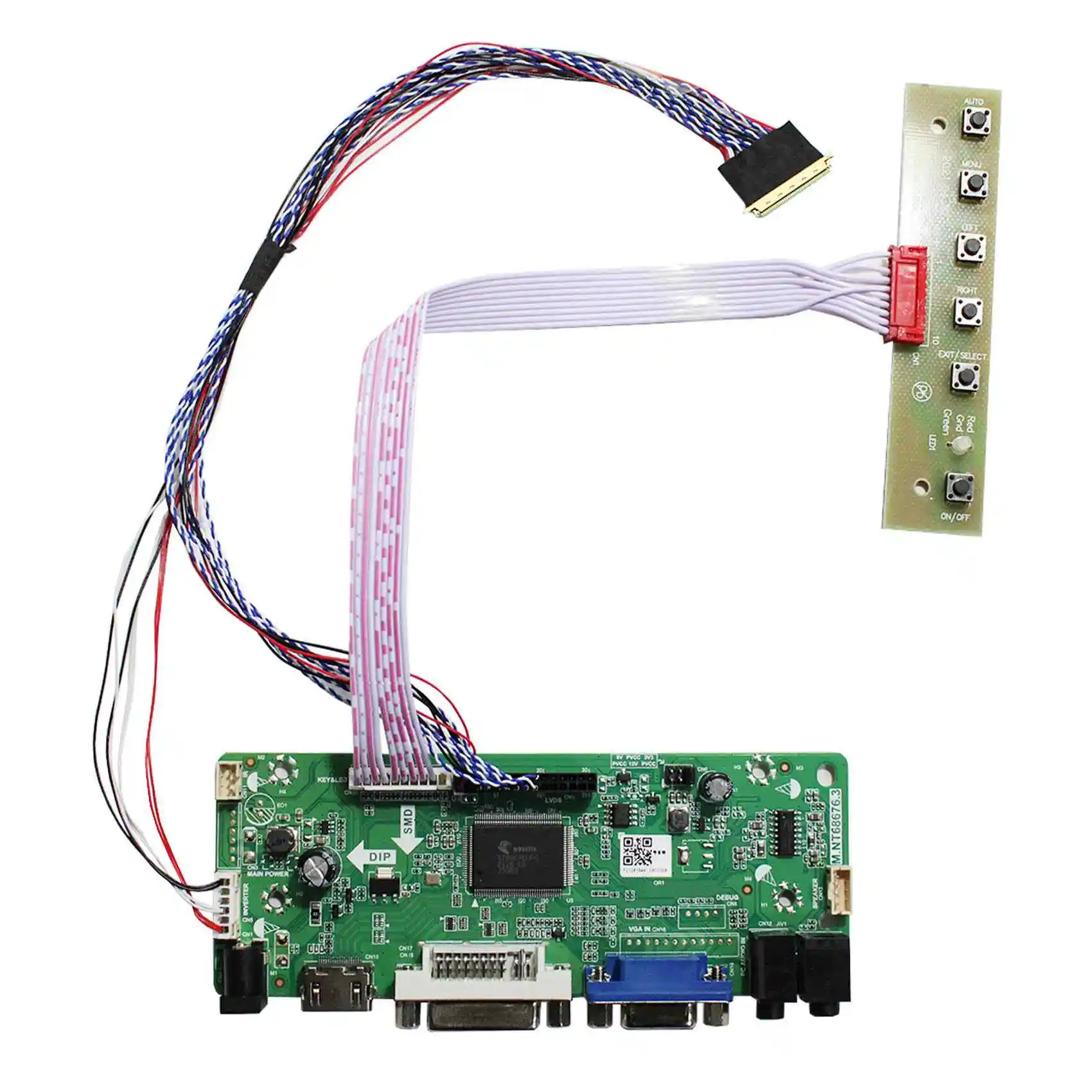 

HD-MI VGA DVI плата ЖК-контроллера M.NT68676 совместима с ЖК-экраном 12,1 дюйма 1024X768 HT121X02-001