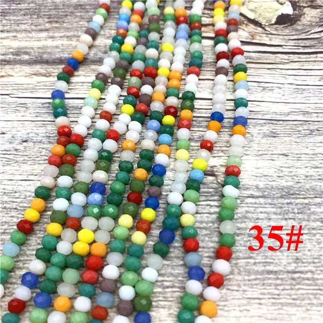 2x3mm/3x4mm/4x6mm Crystal Rondel Beads Faceted Glass Beads For Jewelry Making DIY Female Bracelet Necklace Jewelry NO.35