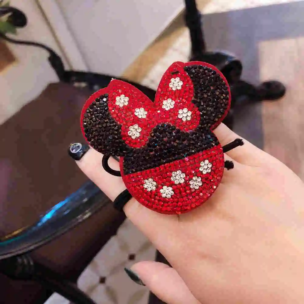 Disney мультфильм девушка Минни Кристалл блестящая застежка-молния резинка для волос кольцо для волос карамельного цвета - Цвет: E