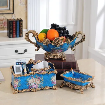 

Tea Table European Vintage Fruit Plate Dining Room Table Decoration Living Room Receives Paper Fashion ceramic fruit plate candy