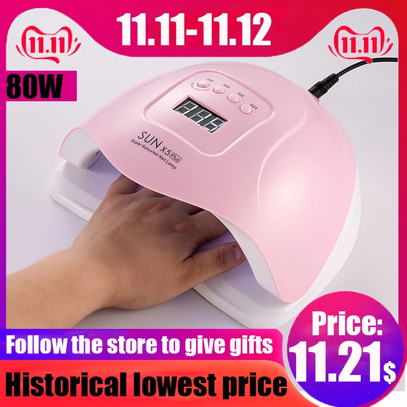

UV Lamp SUN x5 Plus LED Lamp Nail Dryer LCD Display 80W Nail Dryer Lamp For manicure Gel Polish Auto Sensor Timer uv cabin