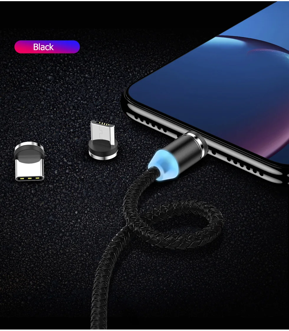 1 м 2 м Магнитный 3A быстрое зарядное устройство usb type C кабель для Xiaomi mi 8 9 9T красный mi K20 Note 7 mi cro USB кабель мобильного телефона кабель Шнур