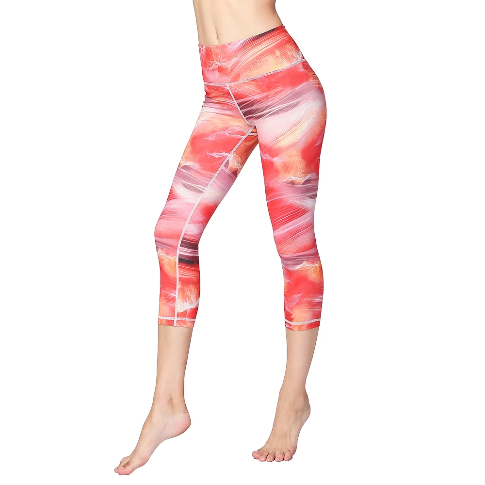 

LUKITAS Fitness Women Print Yoga Pants Workout Running Gym Unique Leggings Sports Leggings Sexy Push Up Wear Elastic Nylon Pants