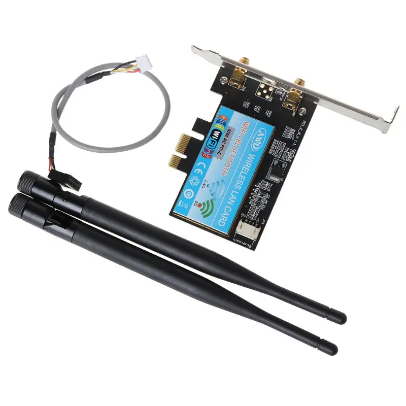 Desktop PC Dual Band PCI-E 2.4G-300M//5G-867M Bluetooth 4.0 Wireless-AC Wifi Card