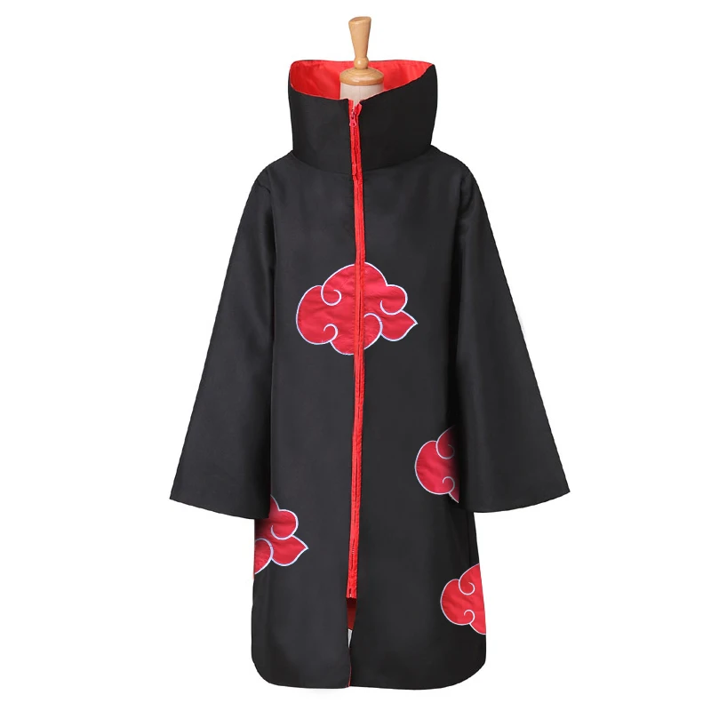 Naruto Cosplay Costume Uzumaki Naruto Red Cloud Cloak Robe Coat Halloween Akatsuki Uchiha Itachi Sasuke Cape Mantle Clothes