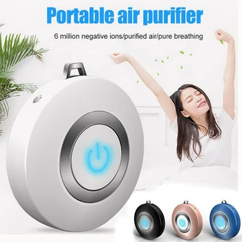 

Portable Air Purifier Necklace Negative Ionizer Air Freshener Cleaner Pendant Low Noise Air Aromatherapy Anti