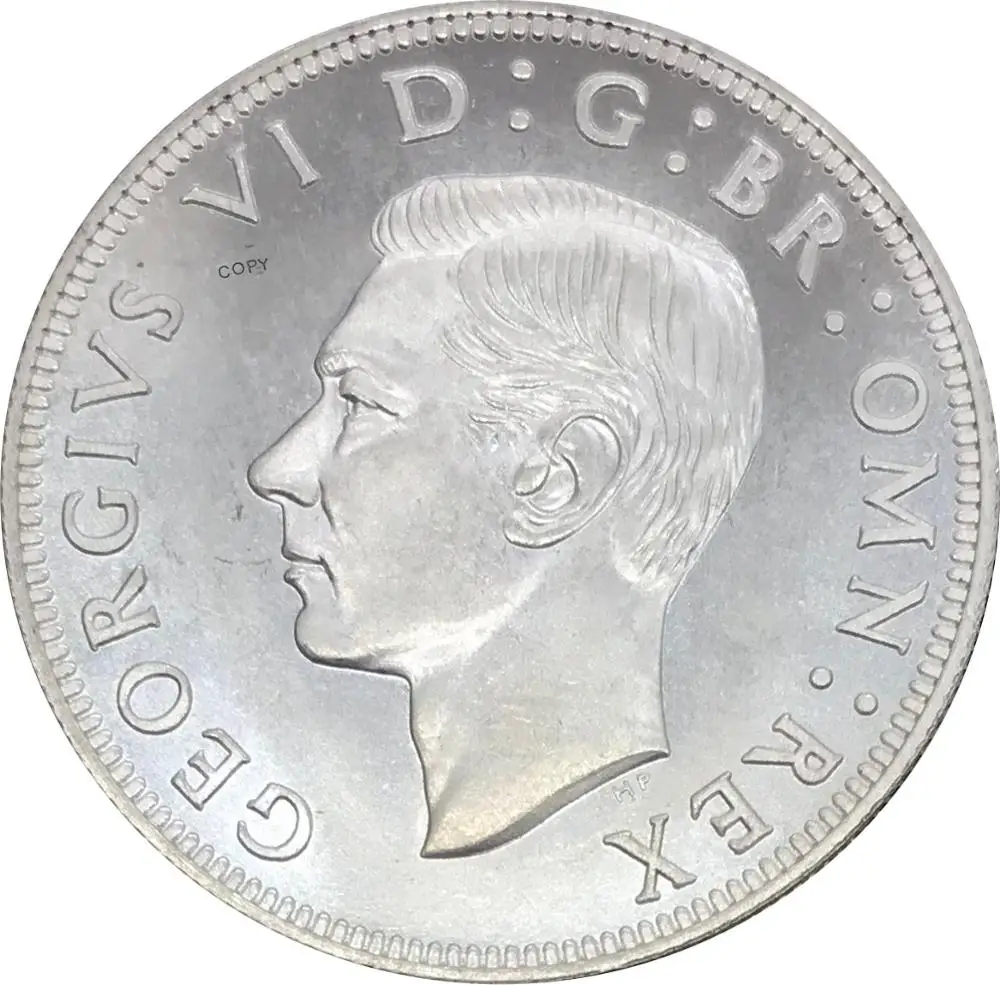 

British 1952 Half Crown King George VI English London Silver Royal Mint Family Plated Silver Copy Coins