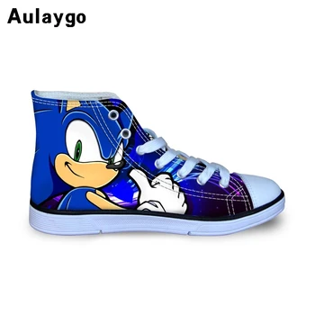 

Aulaygo Hot Game Sonic The Hedgehog 3D Print Canvas Casual Shoes Children Flat High Top Breath Sneakers Outdoor Running Footwear