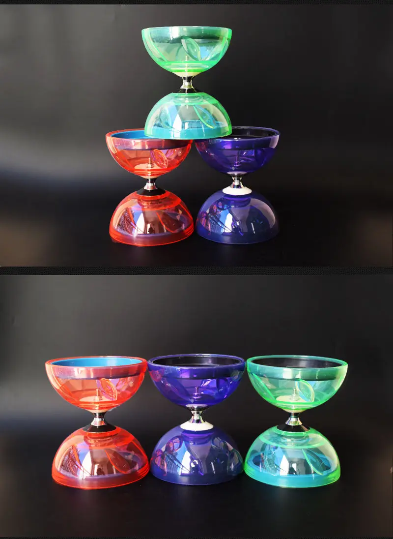 Ao shun длинная двойная головка Diabolo прозрачный лист с колоколом для начинающих Блестящий Diabolo упаковка кожа Diabolo для начинающих Diabolo