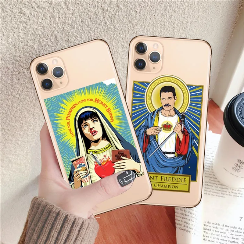 Freddie Mercury Fiction Saint Mia Jules Cover for iPhone X XR XS 8 7 Plus 6 6s 5S SE 11 Pro Max Catholicism Tpu Case | Мобильные