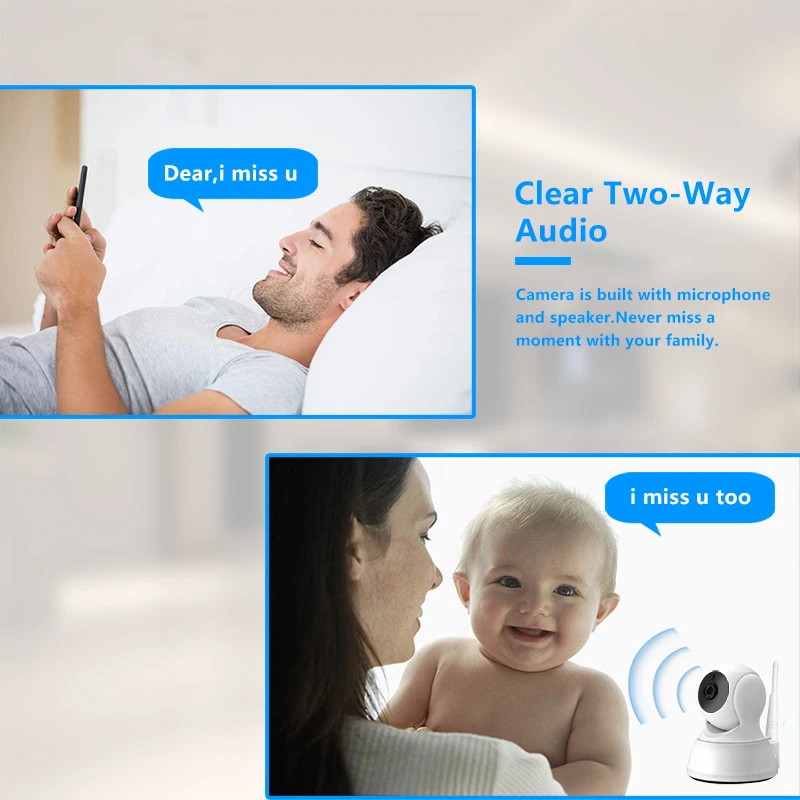  IP Camera Home Security Two Way Audio HD 720P Wireless Mini Camera 1MP Night Vision CCTV WiFi Camer - 32950445171