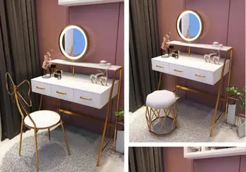 

Nordic dressing table network red ins style modern simple small family light luxury makeup table set
