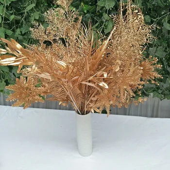 

Artificial plants Simulation Plant Golden Series Fake Flower Fog Maple Leaf Phoenix tail DIY Wedding Home Decoration