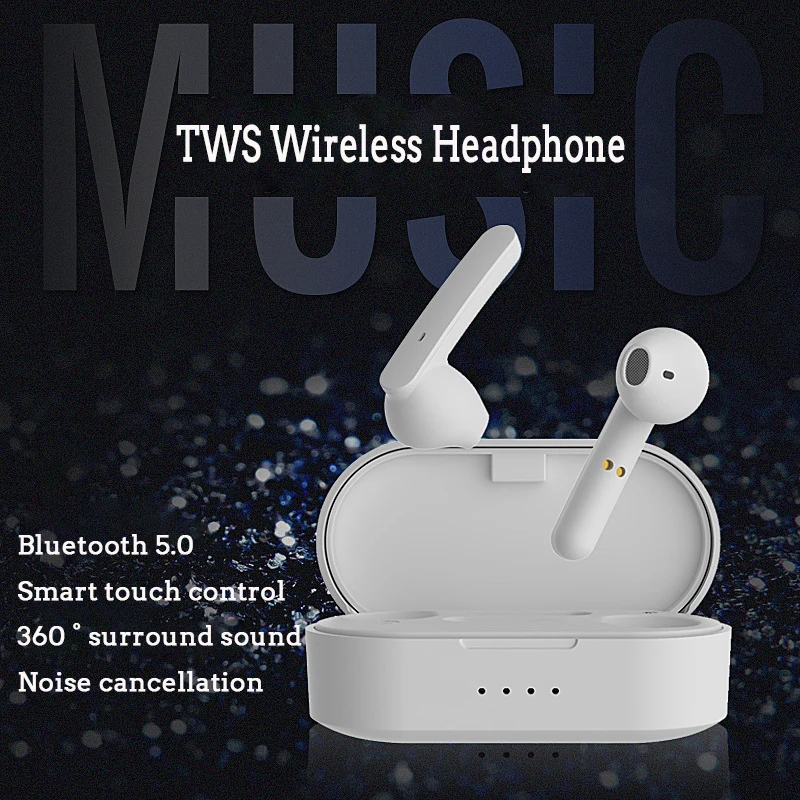 Bluetooth наушники с сенсорным управлением шумоподавлением TWS true беспроводные
