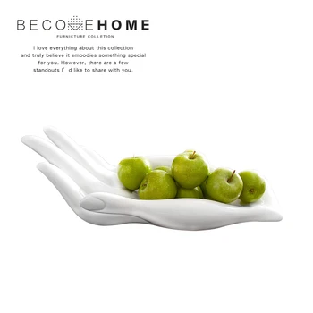 

Ceramic Hand Fruit Plate Storage Tray Display Lucky Hand Decoration