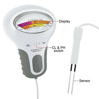 

Chlorine Meters PH Tester PH And Chlorine 2 In 1 Testers Water Quality Testing Device Measuring For Swimming Pool Aquarium