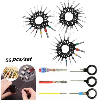 

Pins Terminals Removal Tools Kit for Car, Pin Extractor Puller Repair Remover Key Tools for Most Connector Terminal(56 Pcs)