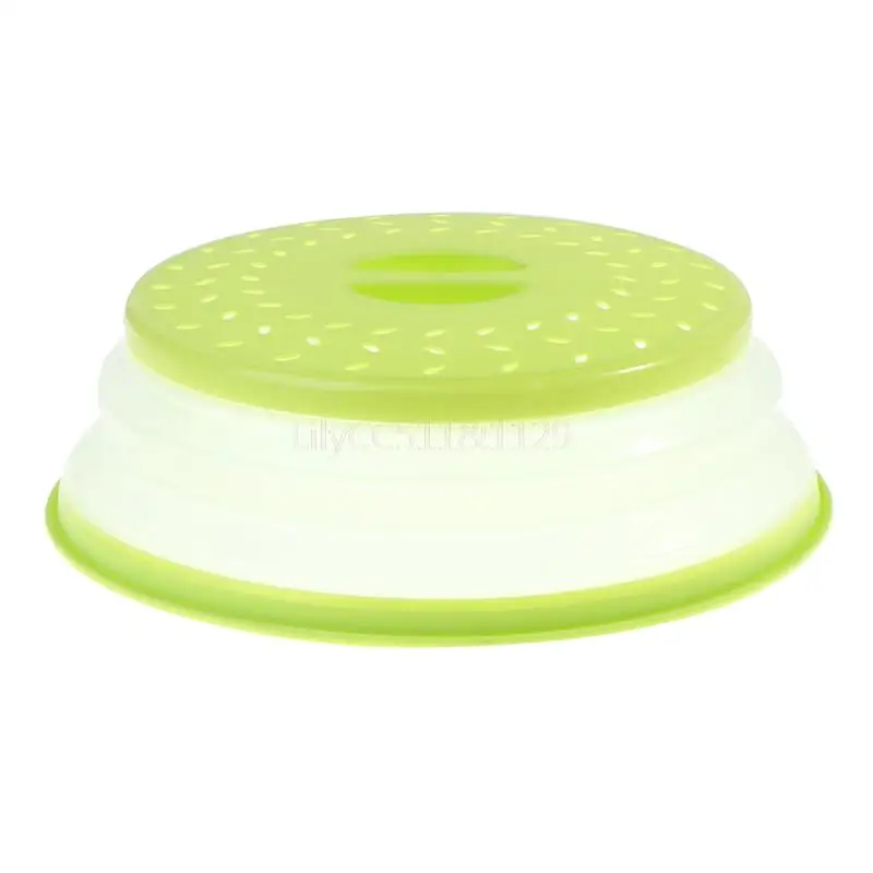 Microwave Oven Food Splash Cover Vented Collapsible Cover Multi-functional Silicone Folding Fresh Food Dust
