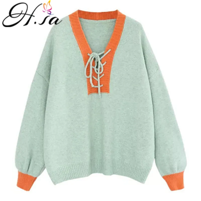

H.SA Roupa Feminino Winter Autumn New Fashion Women 2019 Casual Pullover and Sweaters Korean Style Pink Pull Sweaters Knit Tops