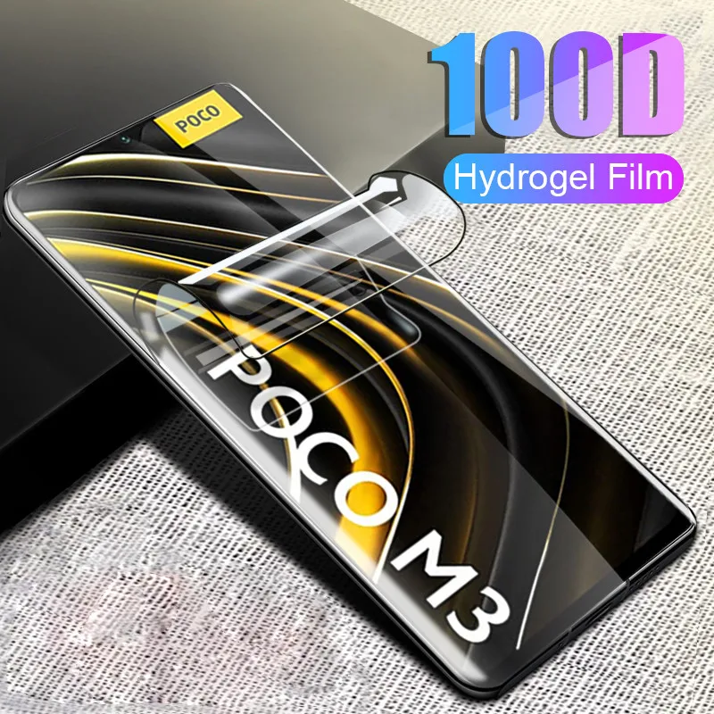 Full Cover Hydrogel Film For Xiaomi Redmi Note 9 8 7 9S 10 Pro Max Screen Protector For Poco F3